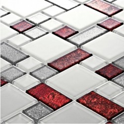 Поразителни мозаечни плочки от стъклокерамика Tenlight Shanel Roma L-1114 от Betas Glass Mosai , с размер 30 x 30 см.